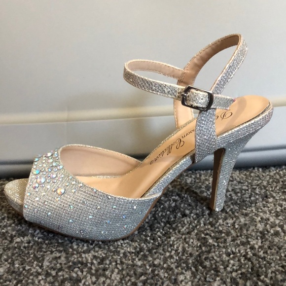 De Blossom Collection Sparkly Heels Silver - Picture 4 of 7